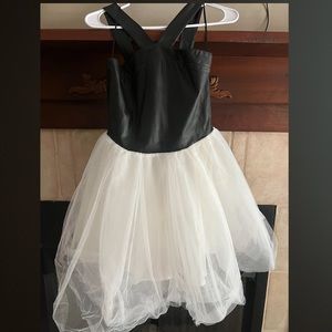 Black and white gown